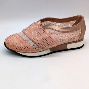 Italina by Summer Rio Shoes Womens Pink 7 Fashion Sneaker Rhinestones Lace NEW